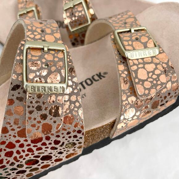 Birkenstock Sydney Sandal Copper Pebble Metallic Stones Suede Lined EU 37 | US 6 - Picture 3 of 8